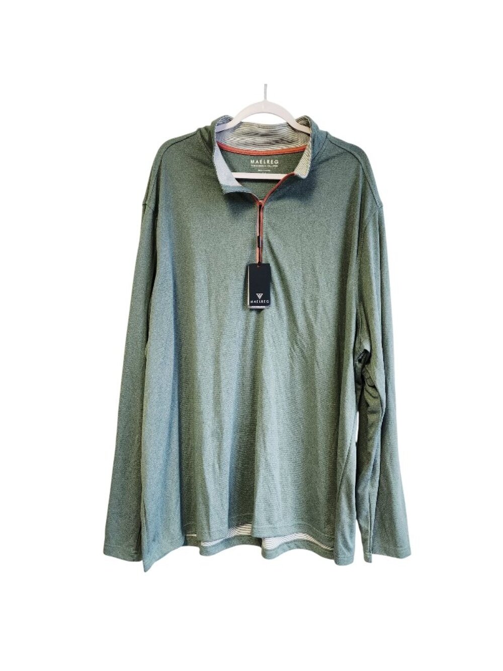 Maelreg Mens 4XL Green Performance Pullover Long Sleeve Lightweight shirt